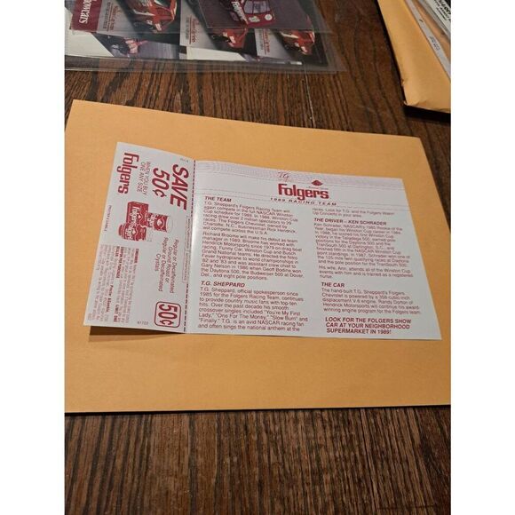 1989 Ken Schrader Folgers Racing Promo Coupon Sheet Hendrick Motorsports NASCAR - Picture 4 of 6